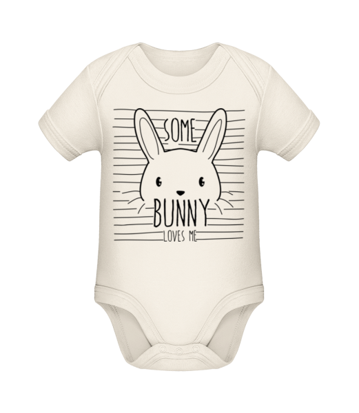 Some Bunny Loves Me - Baby Bio Strampler - Creme - Vorne