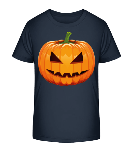 Grinning Pumpkin - Kid's Bio T-Shirt Stanley Stella - Navy - Front