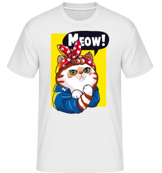 Meow -  Shirtinator Men's T-Shirt - White - Front