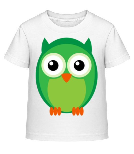 Kids Owl Green - Kinder Shirtinator T-Shirt - Weiß - Vorne