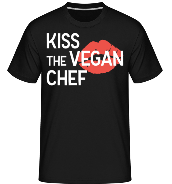 Kiss The Vegan Chef -  Shirtinator Men's T-Shirt - Black - Front