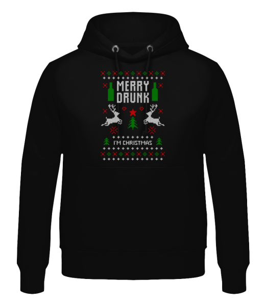 Merry Drunk I Am  Christmas - Men's Hoodie - Black - Front
