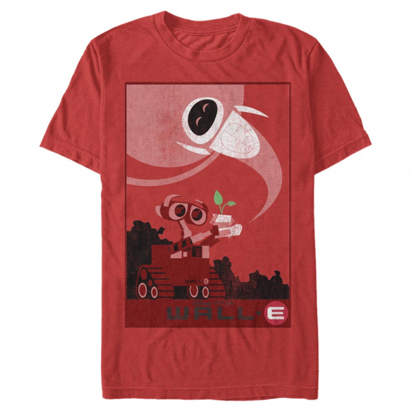 Pixar - Wall-E - Wall-e & Eve Plant Boot - Men's T-Shirt - Red - Front