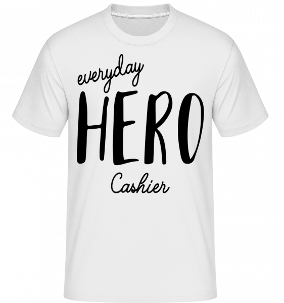 Everyday Hero Cashier -  Shirtinator Men's T-Shirt - White - Front
