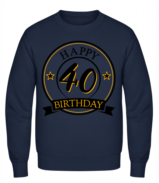 Happy Birthday 40 - Männer Pullover - Marine - Vorn