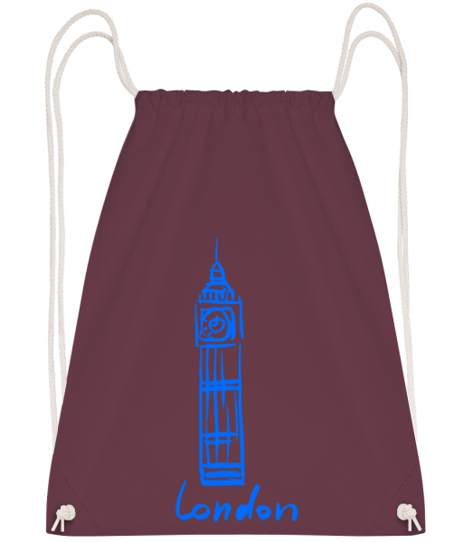 London Tower Sign - Drawstring Backpack - Bordeaux - Vorn