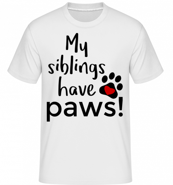 My Siblings Have Paws -  Shirtinator Men's T-Shirt - White - Vorn