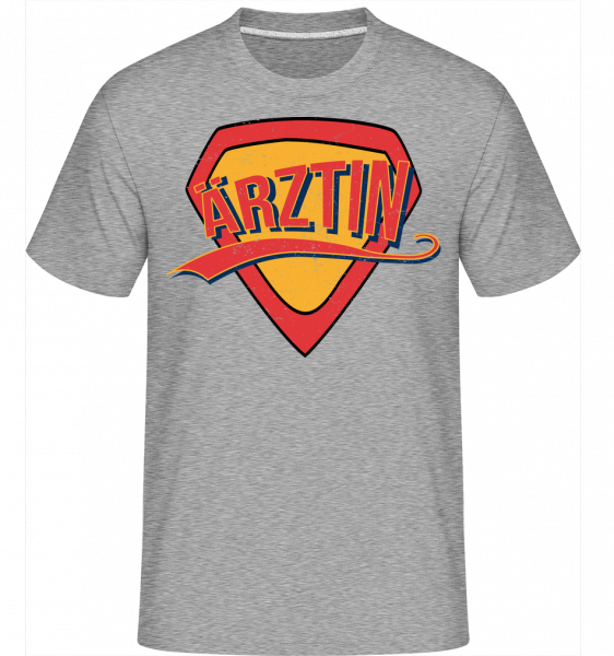 Superheldin Ärztin - Shirtinator Männer T-Shirt - Grau meliert - Vorn