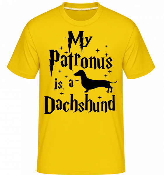 My Patronus Is A Dachshund - Shirtinator Männer T-Shirt - Goldgelb - Vorn