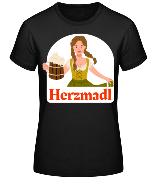 Herzmadl - Frauen Basic T-Shirt - Schwarz - Vorne