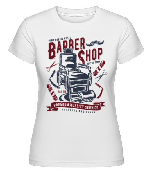 Vintage Barber Shop -  Shirtinator Women's T-Shirt - White - Front