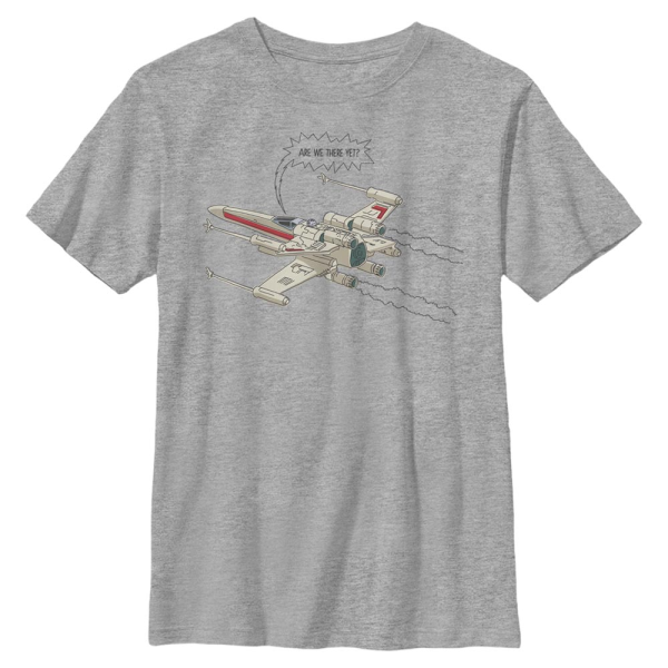 Star Wars - X-Wing Are We There Yet - Kinder T-Shirt - Grau meliert - Vorne