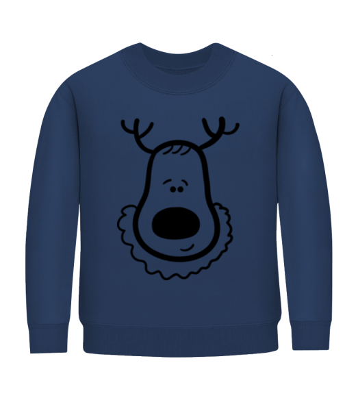 Christmas Reindeer - Kid's Sweatshirt - Navy - Front