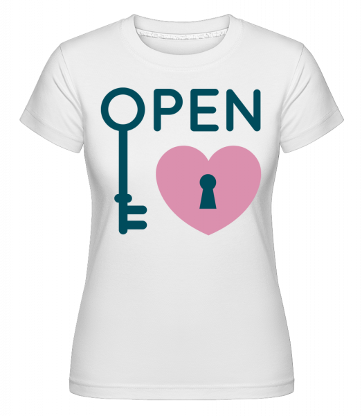 Open Heart -  Shirtinator Women's T-Shirt - White - Vorn