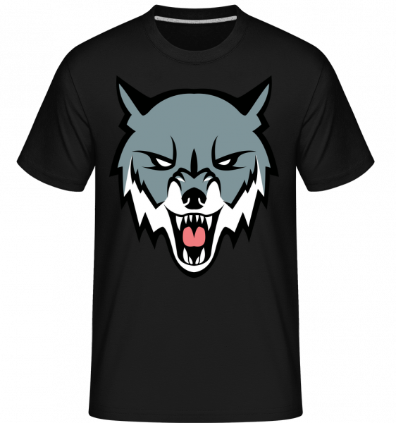 Grimmiger Wolf - Shirtinator Männer T-Shirt - Schwarz - Vorn