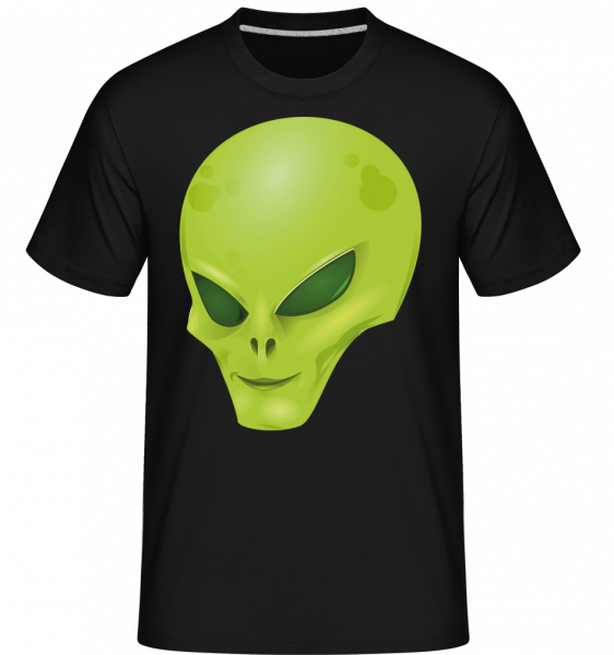 Alien Kopf - Shirtinator Männer T-Shirt - Schwarz - Vorn