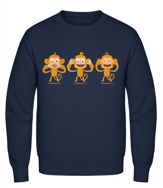 Blind Deaf Mute Monkey - Classic Set-In Sweatshirt - Navy - Vorn