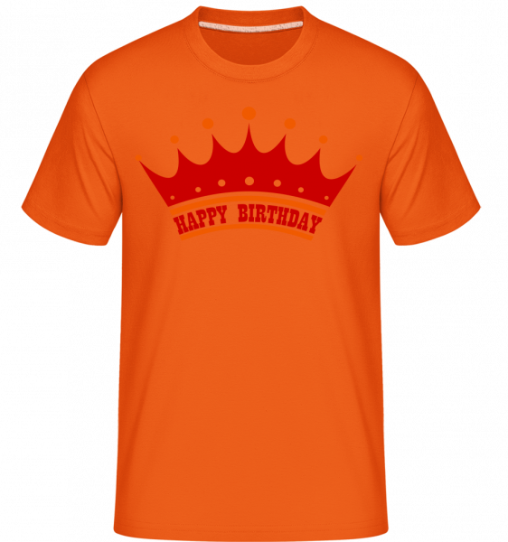 Happy Birthday Krone - Shirtinator Männer T-Shirt - Orange - Vorn