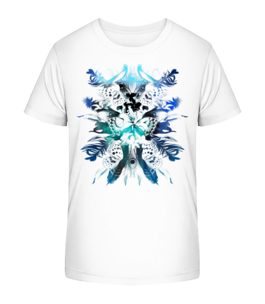 Federn und Schmetterlinge - Kinder Bio T-Shirt Stanley Stella - Weiß - Vorne