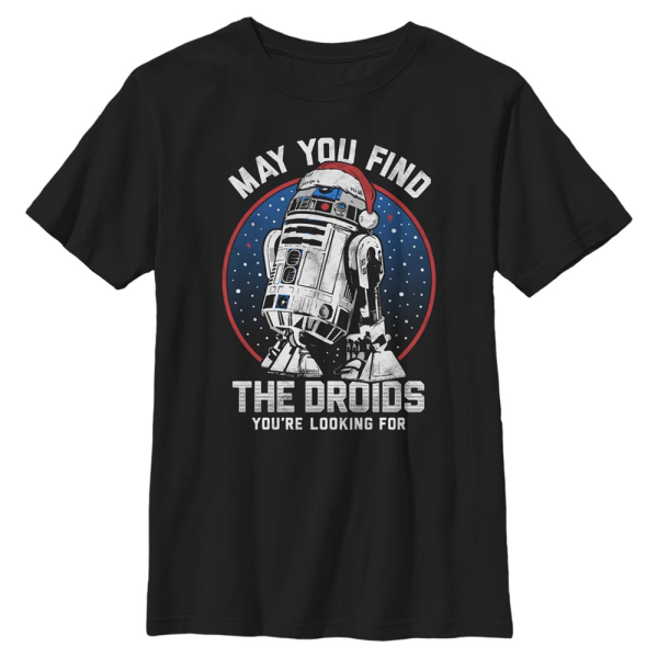 Star Wars - R2-D2 Droid Wishes - Weihnachten - Kinder T-Shirt - Schwarz - Vorne
