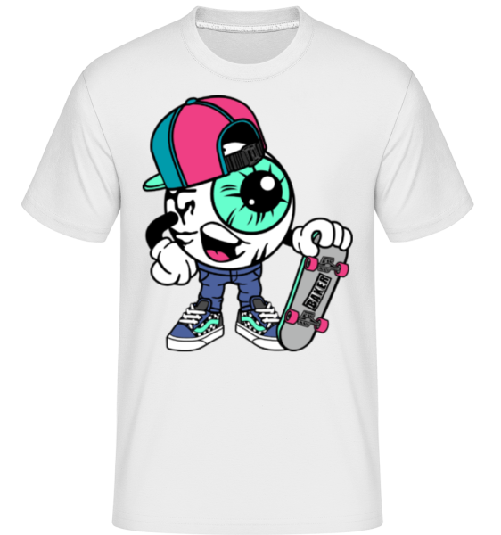 Eyeball Skater - Shirtinator Männer T-Shirt - Weiß - Vorne