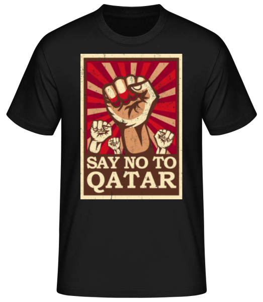 Say No To Qatar - Men's Basic T-Shirt - Black - Front