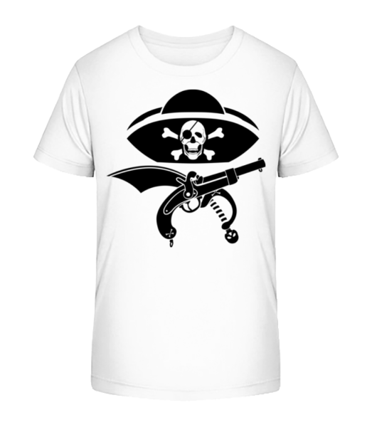 Pirate Symbol Black - Kinder Bio T-Shirt Stanley Stella - Weiß - Vorne