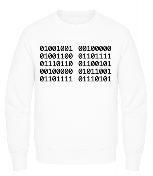 I Love You Code - Men's Sweatshirt AWDis - White - Front