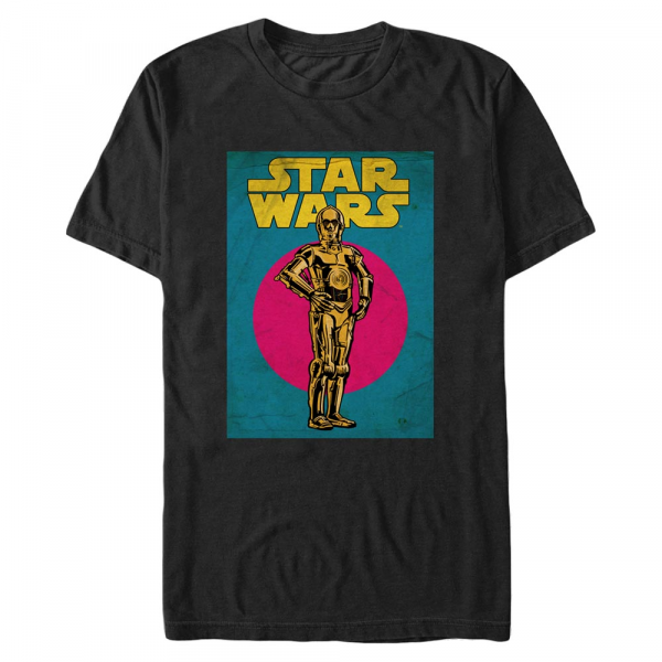Star Wars - C-3PO C3PO Card - Men's T-Shirt - Black - Front