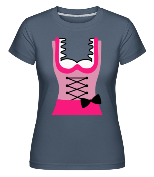 Dirndl Dress -  Shirtinator Women's T-Shirt - Denim - Front