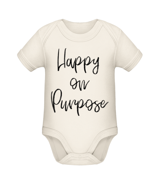 Happy On Purpose - Baby Bio Strampler - Creme - Vorne