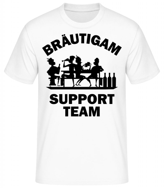 Bräutigam Support Team - Männer Basic T-Shirt - Weiß - Vorn