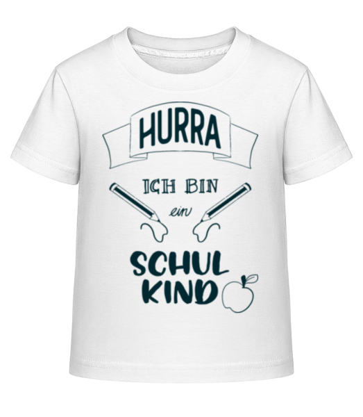 Hurra Bin Ein Schulkind - Kinder Shirtinator T-Shirt - Weiß - Vorne