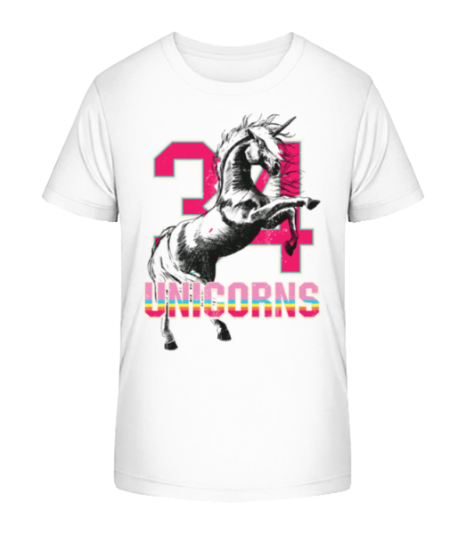 34 Unicorns - Kinder Bio T-Shirt Stanley Stella - Weiß - Vorne