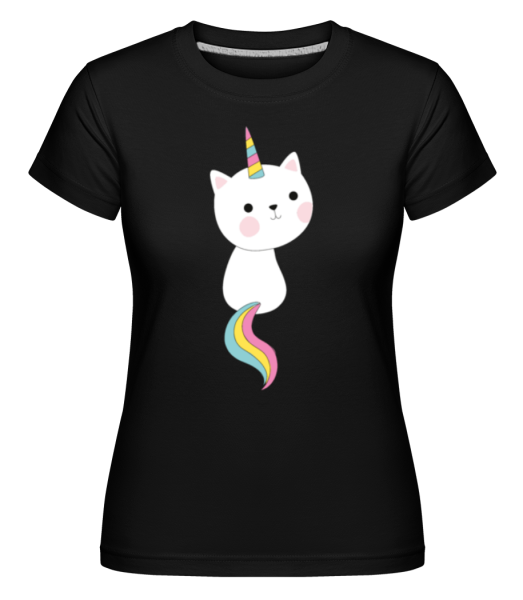 Süße Einhorn Katze - Shirtinator Frauen T-Shirt - Schwarz - Vorne