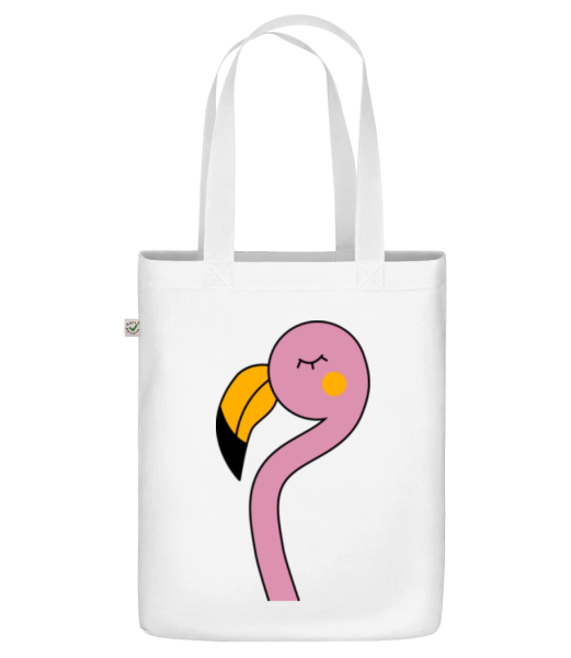 Putziger Flamingo - Bio Tasche - Weiß - Vorne