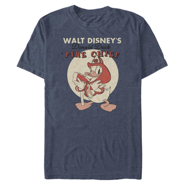 Disney - Micky Maus - Donald Duck Vintage Fireman Donald - Männer T-Shirt - Marine meliert - Vorne