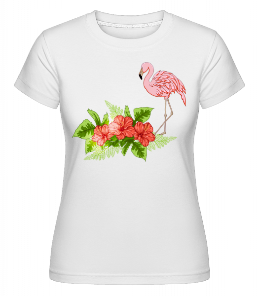 Flamingo In Paradise -  Shirtinator Women's T-Shirt - White - Vorn
