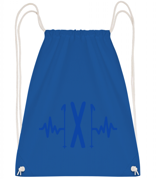 Ski Heartbeat - Drawstring Backpack - Royal Blue - Vorn