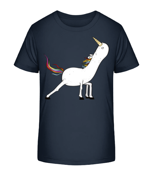 Yoga Unicorn Stretched - Kid's Bio T-Shirt Stanley Stella - Navy - Front