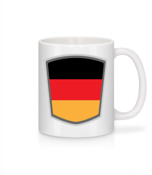 Deutschland Fahne Wimpel - Tasse - Weiß - Vorn