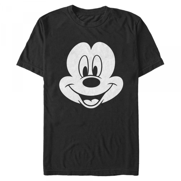 Disney - Micky Maus - Mickey Mouse Big Face Mickey - Männer T-Shirt - Schwarz - Vorne