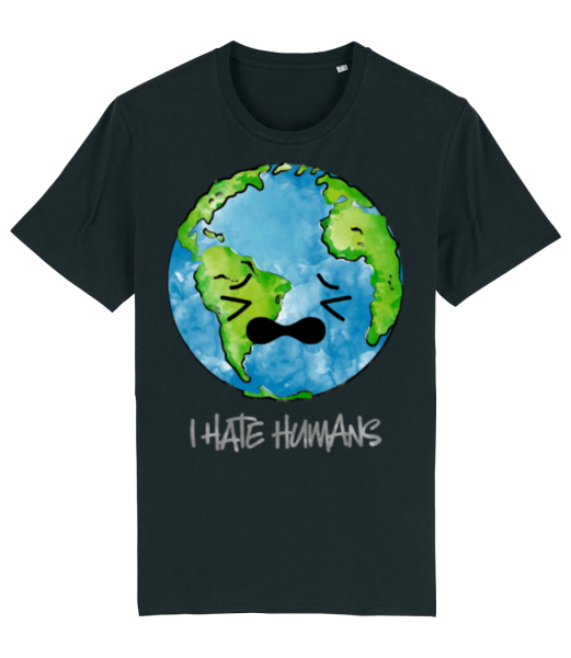 Earth Hates Humans - Men's Organic T-Shirt Stanley Stella - Black - Front