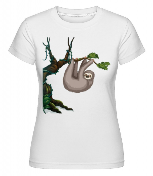 Sloth Hanging On A Tree -  Shirtinator Women's T-Shirt - White - Front