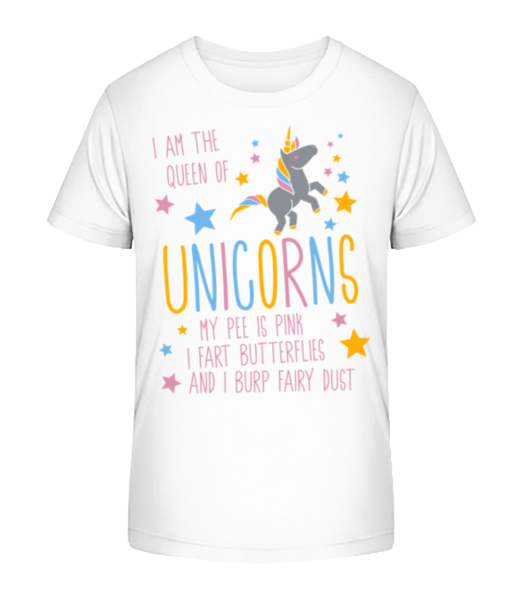 I'm The Queen Of Unicorns - Kinder Bio T-Shirt Stanley Stella - Weiß - Vorne