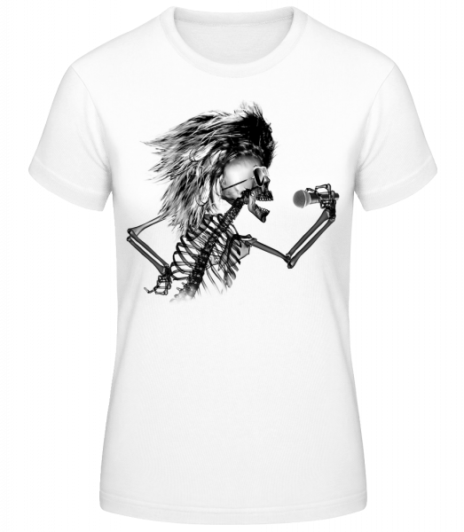 Singing Skeleton - Women's Basic T-Shirt - White - Front