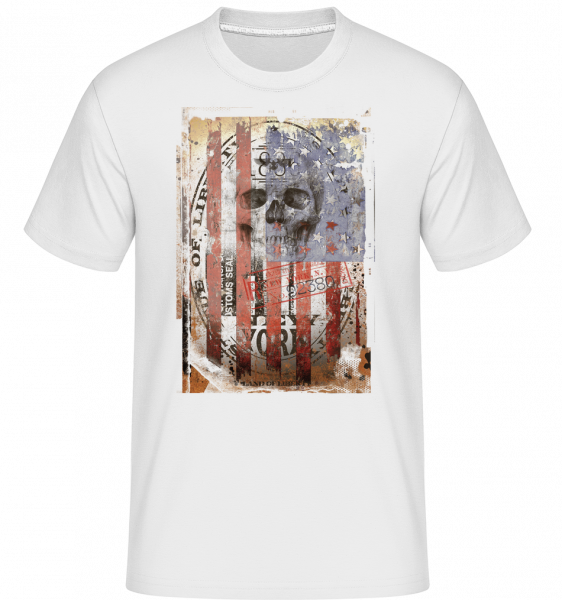 New York Skull -  Shirtinator Men's T-Shirt - White - Vorn