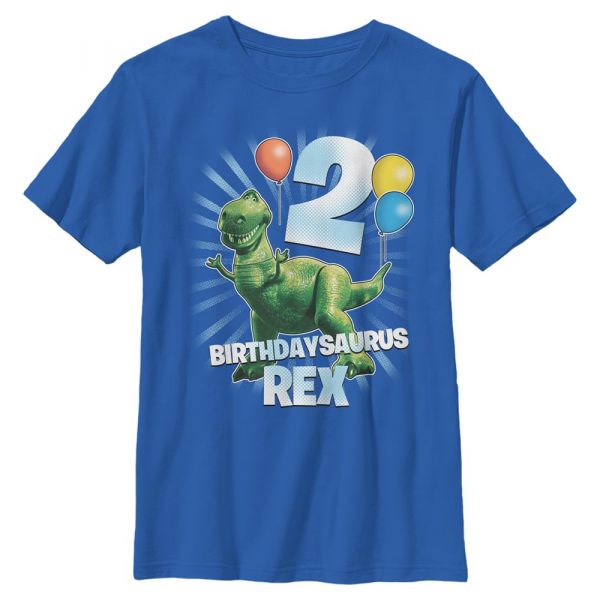 Pixar - Toy Story - Rex Ballon 2 - Geburtstag - Kinder T-Shirt - Royalblau - Vorne