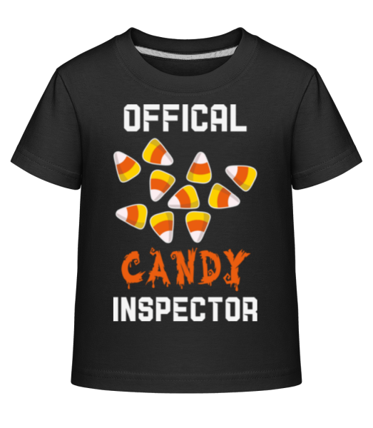 Official Candy Inspector - Kid's Shirtinator T-Shirt - Black - Front