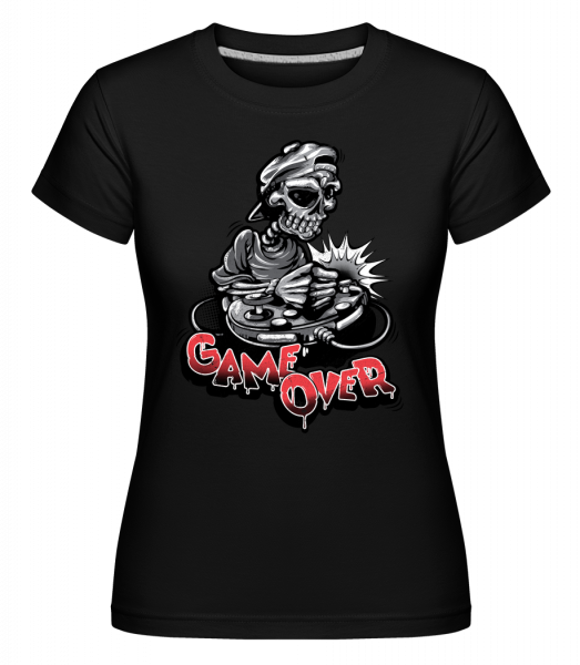 Game Over Skeleton - Shirtinator Frauen T-Shirt - Schwarz - Vorn